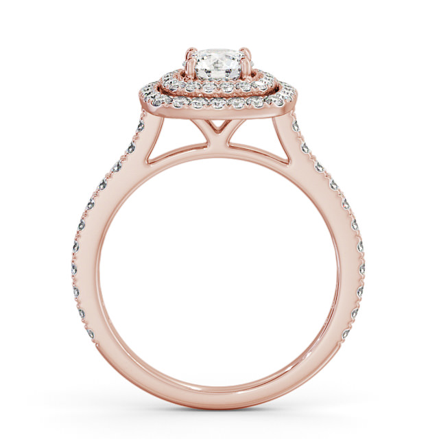 Halo Round Diamond Engagement Ring 9K Rose Gold - Provence ENRD160_RG_UP