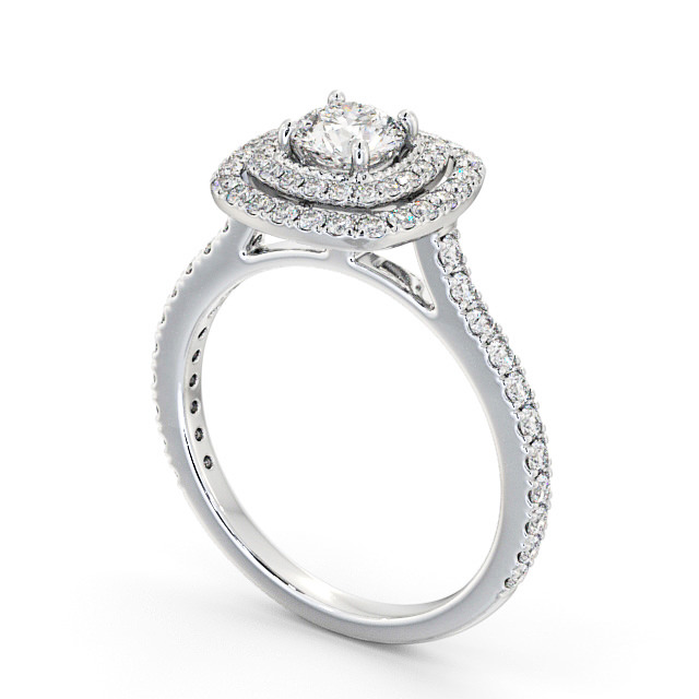 Halo Round Diamond Engagement Ring Palladium - Provence ENRD160_WG_SIDE