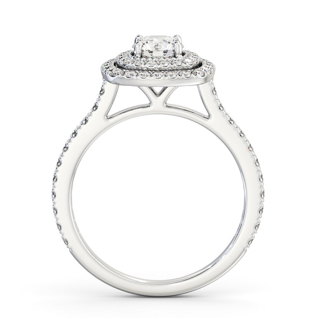 Halo Round Diamond Engagement Ring 9K White Gold - Provence ENRD160_WG_UP