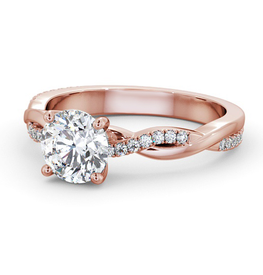 Martel Round Diamond Engagement Ring Side Stones Twisted Band ENRD160S_RG_THUMB2 