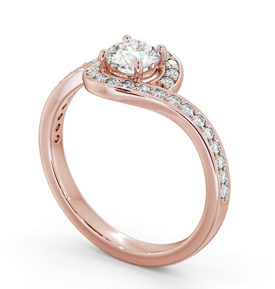 Halo Round Diamond Swirling Design Engagement Ring 9K Rose Gold ENRD161_RG_THUMB1 