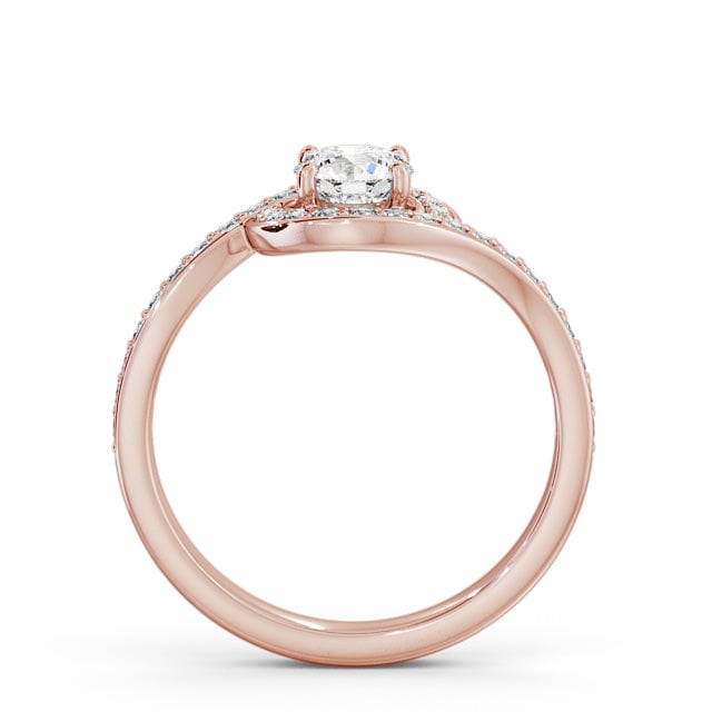 Halo Round Diamond Engagement Ring 9K Rose Gold - Pascale ENRD161_RG_UP
