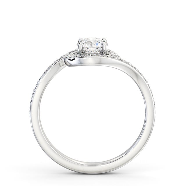 Halo Round Diamond Engagement Ring Platinum - Pascale ENRD161_WG_UP
