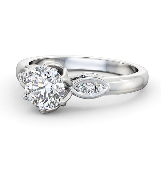 Idas Round Diamond Engagement Ring Six Claw Tulip Setting ENRD161S_WG_THUMB2 