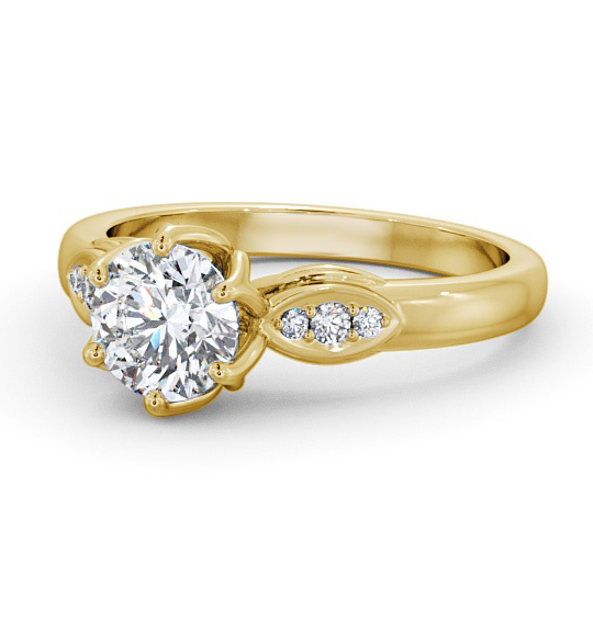 Idas Round Diamond Engagement Ring Six Claw Tulip Setting ENRD161S_YG_THUMB2 