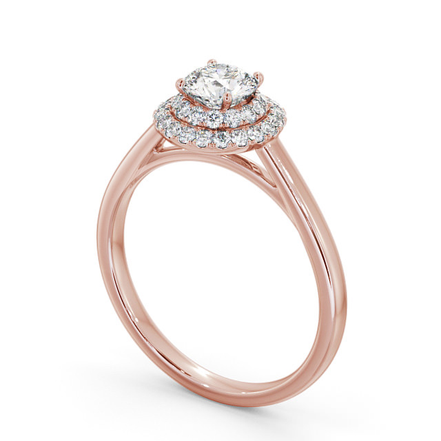 Halo Round Diamond Engagement Ring 18K Rose Gold - Florentine ENRD162_RG_SIDE