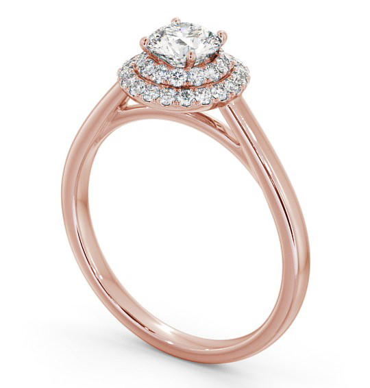 Double Halo Round Diamond Engagement Ring 9K Rose Gold ENRD162_RG_THUMB1 