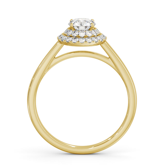 Halo Round Diamond Engagement Ring 9K Yellow Gold - Florentine ENRD162_YG_UP