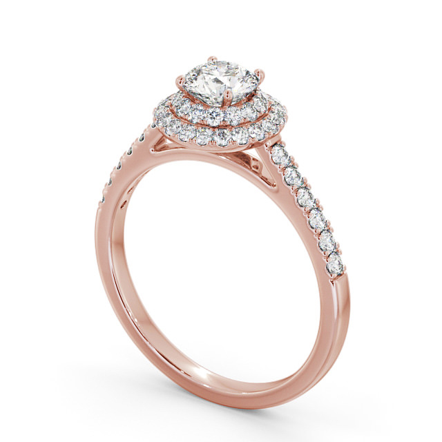 Halo Round Diamond Engagement Ring 9K Rose Gold - Lisbon ENRD163_RG_SIDE