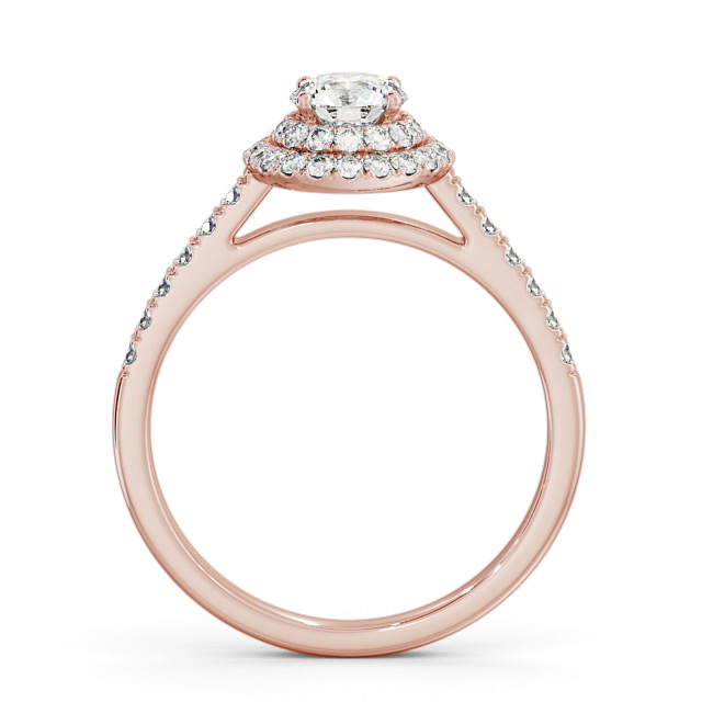 Halo Round Diamond Engagement Ring 9K Rose Gold - Lisbon ENRD163_RG_UP
