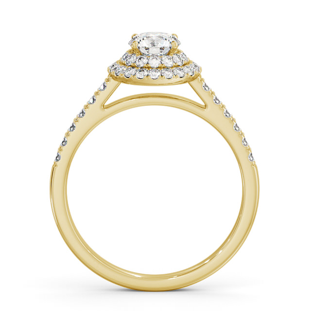 Halo Round Diamond Engagement Ring 18K Yellow Gold - Lisbon ENRD163_YG_UP
