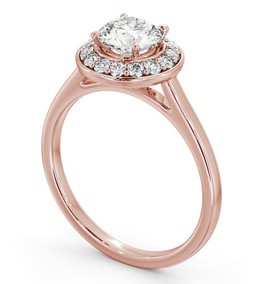 Halo Round Diamond 4 Prong Engagement Ring 18K Rose Gold ENRD164_RG_THUMB1