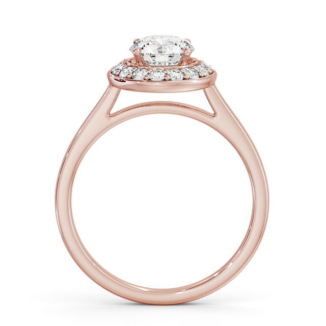 Halo Round Diamond Engagement Ring 9K Rose Gold - Marinka ENRD164_RG_UP