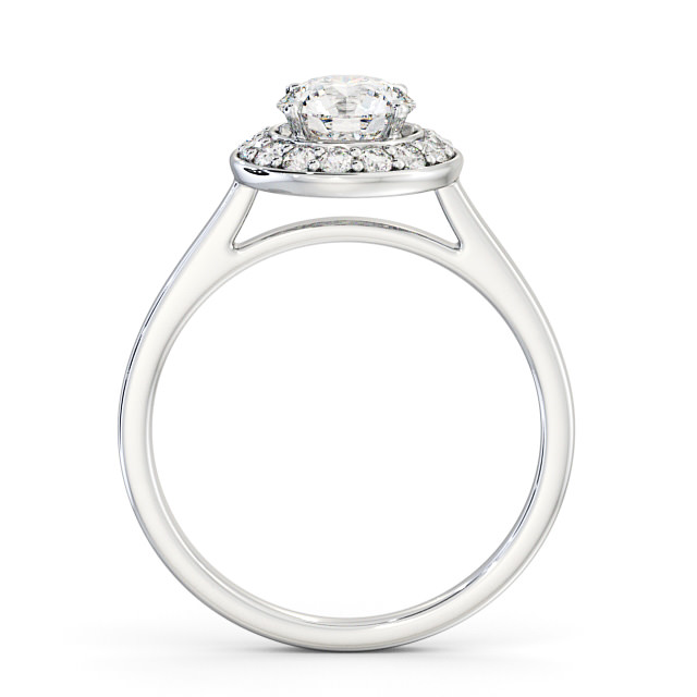 Halo Round Diamond Engagement Ring 18K White Gold - Marinka ENRD164_WG_UP