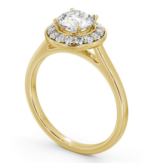 Halo Round Diamond 4 Prong Engagement Ring 9K Yellow Gold ENRD164_YG_THUMB1