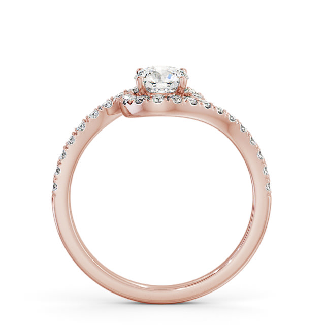 Halo Round Diamond Engagement Ring 9K Rose Gold - Samira ENRD165_RG_UP