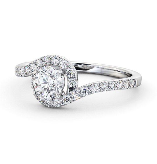 Halo Round Diamond Swirling Design Engagement Ring Palladium ENRD165_WG_THUMB2 