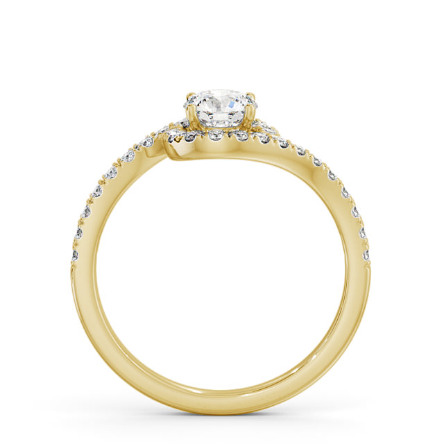 Halo Round Diamond Engagement Ring 9K Yellow Gold - Samira ENRD165_YG_UP