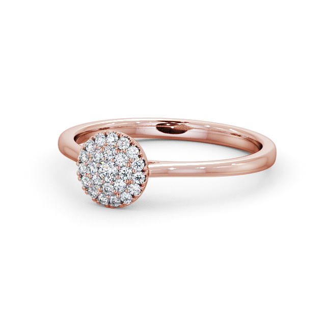 Cluster Diamond Engagement Ring 18K Rose Gold - Carril ENRD166_RG_FLAT