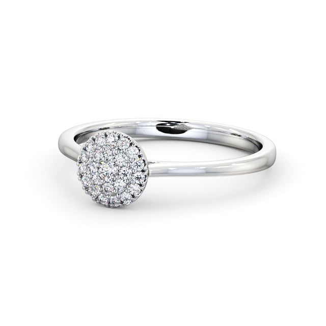 Cluster Diamond Engagement Ring Platinum - Carril ENRD166_WG_FLAT