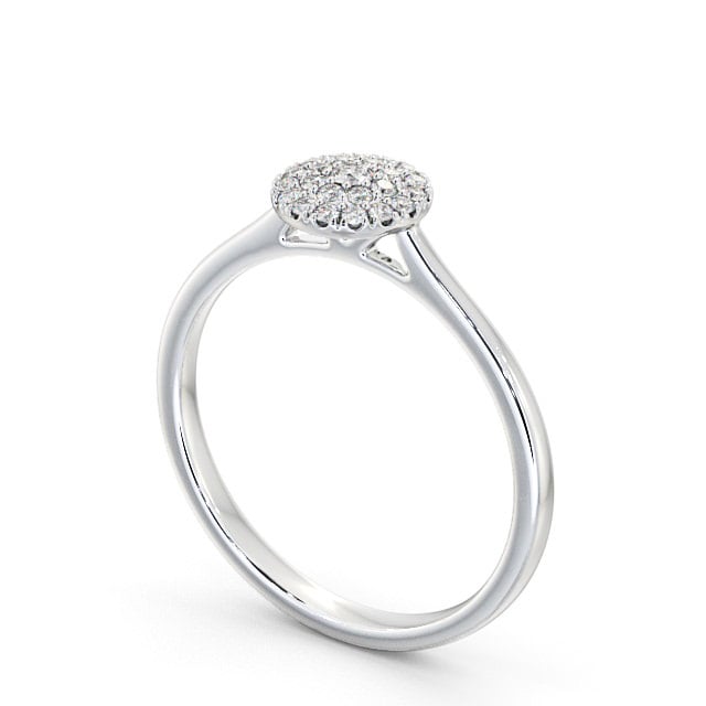 Cluster Diamond Engagement Ring Platinum - Carril ENRD166_WG_SIDE