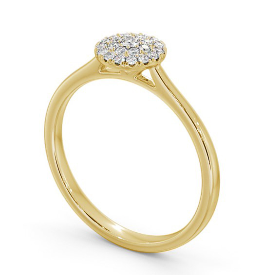 Cluster Diamond Solitaire Style Engagement Ring 18K Yellow Gold ENRD166_YG_THUMB1 