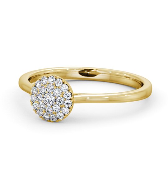 Cluster Diamond Solitaire Style Engagement Ring 18K Yellow Gold ENRD166_YG_THUMB2 