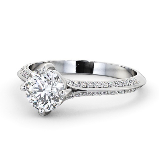  Round Diamond Engagement Ring Palladium Solitaire With Side Stones - Colney ENRD166S_WG_THUMB2 