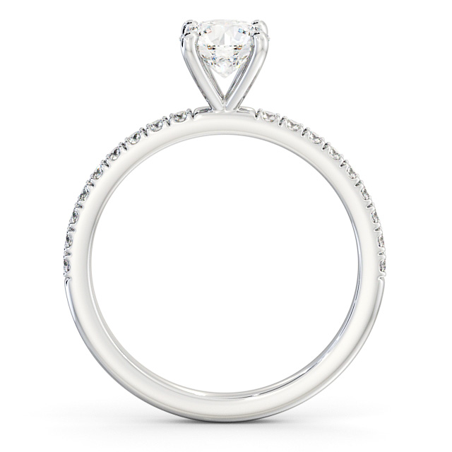 Round Diamond Engagement Ring Platinum Solitaire With Side Stones - Ansford ENRD167S_WG_UP