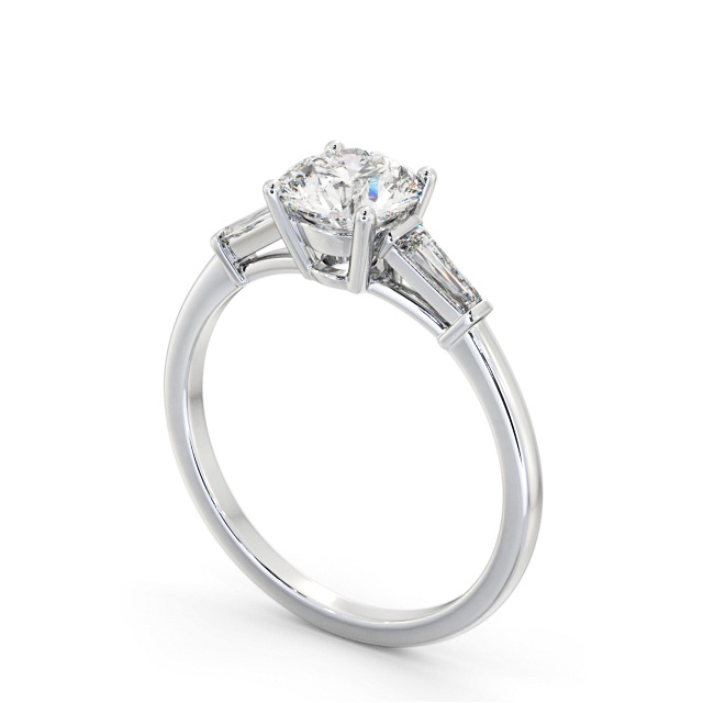 Round Diamond Engagement Ring Palladium Solitaire With Side Stones - Hartley ENRD168S_WG_SIDE