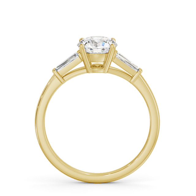 Round Diamond Engagement Ring 18K Yellow Gold Solitaire With Side Stones - Hartley ENRD168S_YG_UP