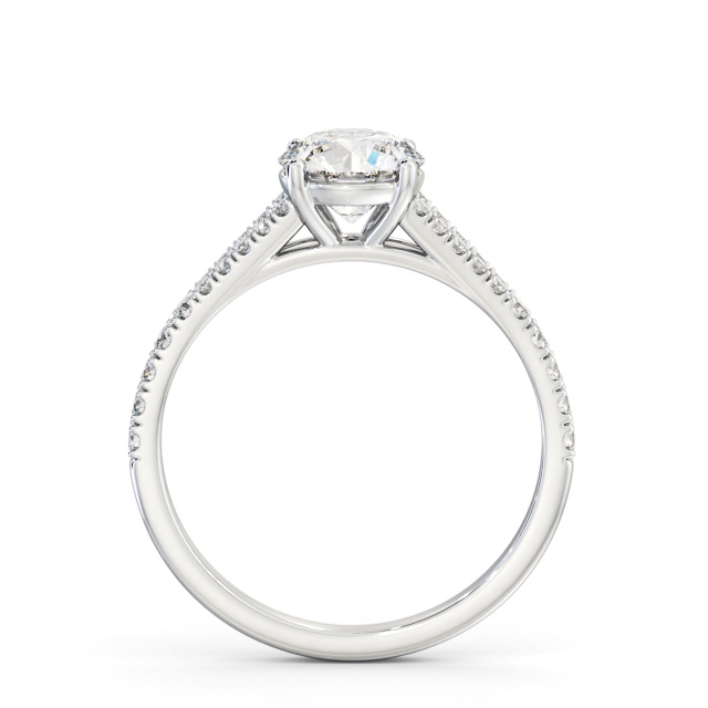 Round Diamond Engagement Ring Palladium Solitaire With Side Stones - Kristena ENRD169S_WG_UP