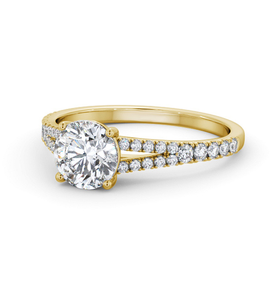 Kristena Round Diamond Engagement Ring Split Band ENRD169S_YG_THUMB2 
