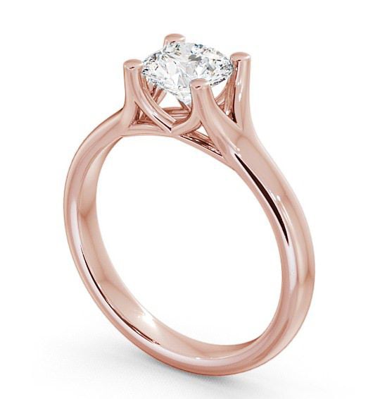 Round Diamond Engagement Ring 18K Rose Gold Solitaire - Thealby ENRD16_RG_THUMB1
