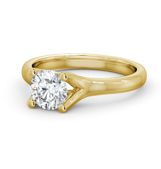 Thealby Round Diamond Engagement Ring Split Band ENRD16_YG_THUMB2 