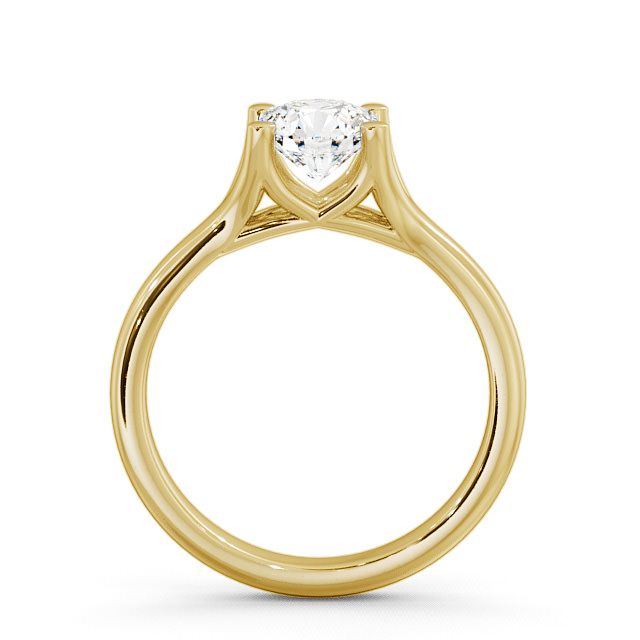 Round Diamond Engagement Ring 9K Yellow Gold Solitaire - Thealby ENRD16_YG_UP
