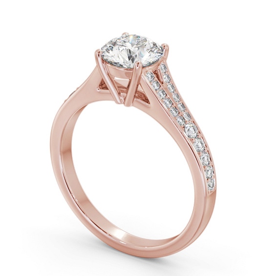 Round Diamond Split Channel Engagement Ring 18K Rose Gold Solitaire with Channel Set Side Stones ENRD170S_RG_THUMB1