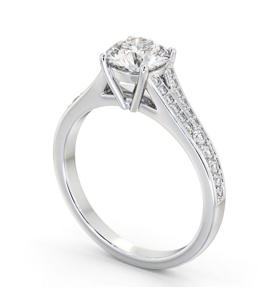 Round Diamond Split Channel Engagement Ring 9K White Gold Solitaire with Channel Set Side Stones ENRD170S_WG_THUMB1