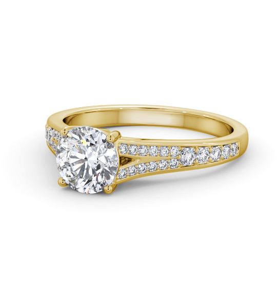 Chante Round Diamond Engagement Ring Side Stones Split Band ENRD170S_YG_THUMB2 