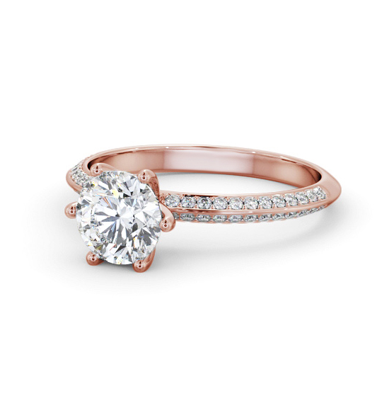 Leela Round Diamond Engagement Ring Side Stones Knife Edge Band ENRD172S_RG_THUMB2 