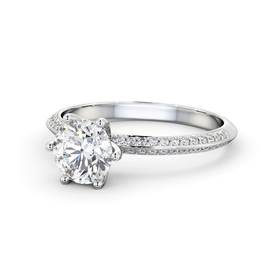 Leela Round Diamond Engagement Ring Side Stones Knife Edge Band ENRD172S_WG_THUMB2 