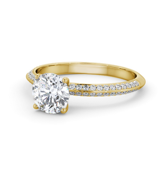 Hattie Round Diamond Engagement Ring Side Stones Knife Edge Band ENRD173S_YG_THUMB2 