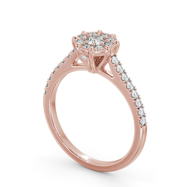 Halo Round Diamond Engagement Ring 9K Rose Gold - Hapton ENRD175_RG_SIDE