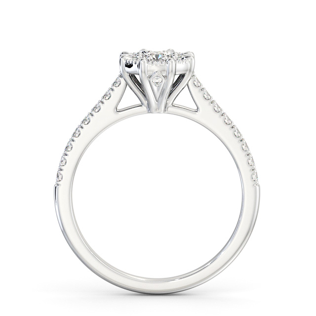 Halo Round Diamond Engagement Ring 18K White Gold - Hapton ENRD175_WG_UP