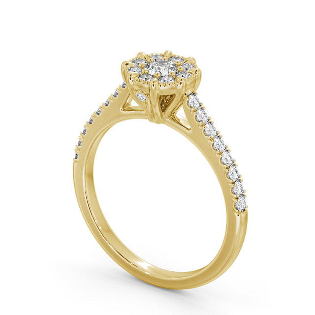 Halo Round Diamond Engagement Ring 18K Yellow Gold - Hapton ENRD175_YG_SIDE