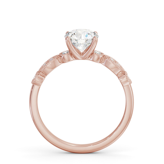 Round Diamond Engagement Ring 18K Rose Gold Solitaire With Side Stones - Riya ENRD175S_RG_UP