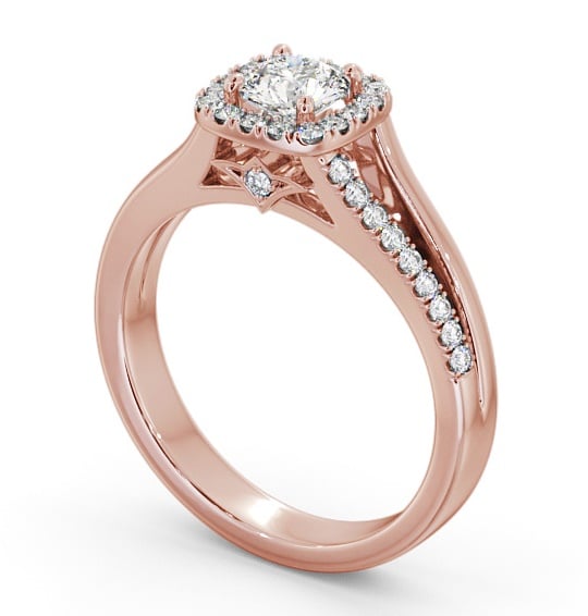 Halo Round Diamond Unique Style Engagement Ring 18K Rose Gold ENRD176_RG_THUMB1 