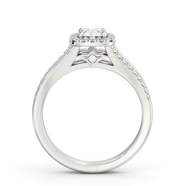 Halo Round Diamond Engagement Ring 9K White Gold - Loscoe ENRD176_WG_UP