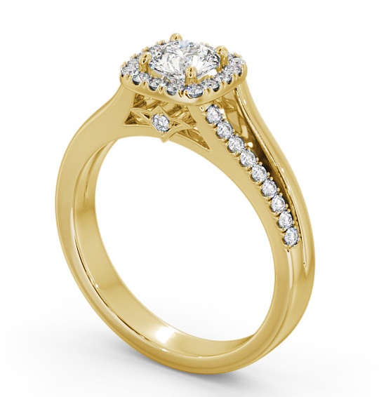 Halo Round Diamond Unique Style Engagement Ring 18K Yellow Gold ENRD176_YG_THUMB1 