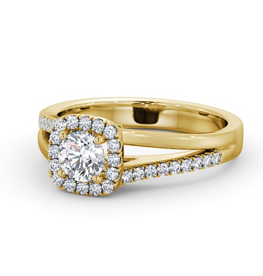  Halo Round Diamond Engagement Ring 18K Yellow Gold - Loscoe ENRD176_YG_THUMB2 